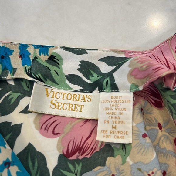 Victoria’s Secret Vintage Floral Lace Slip Dress Chemise‎ Gold Label Medium - Picture 4 of 8